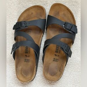 **SOLD**  Birkenstock Salina Black Birko- Flor Slide Sandsl
